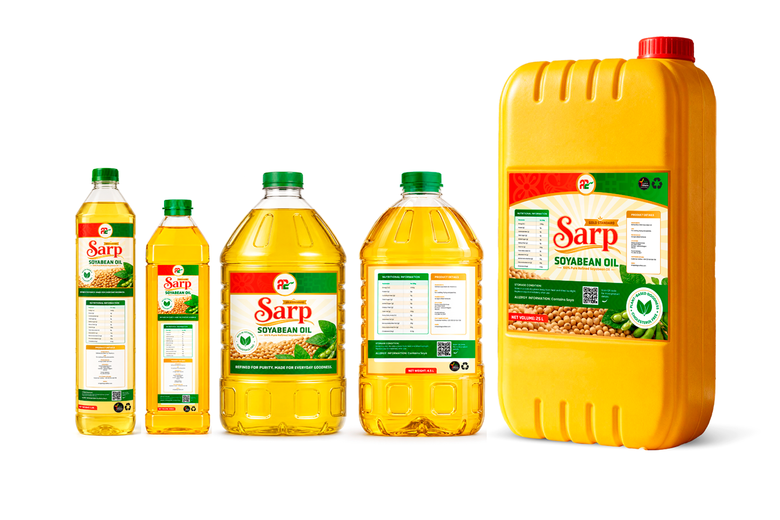 Sarp soyabean oil range from A2 Refinery